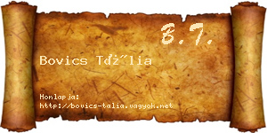 Bovics Tália névjegykártya